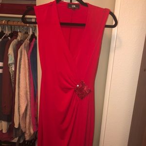 Red Midi Cocktail Dress